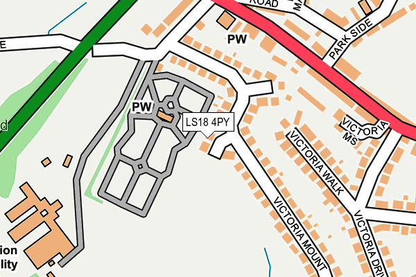 LS18 4PY map - OS OpenMap – Local (Ordnance Survey)