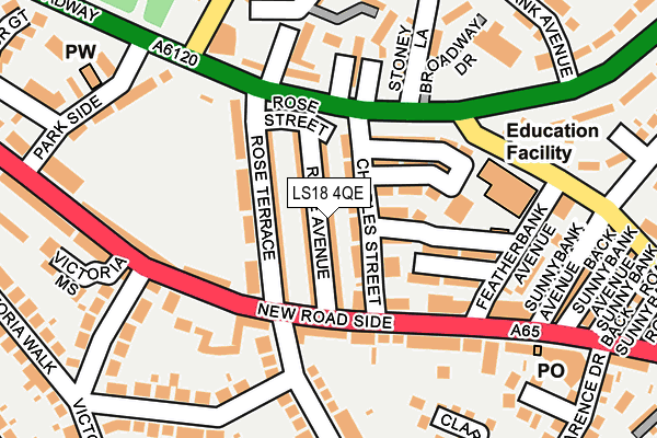 LS18 4QE map - OS OpenMap – Local (Ordnance Survey)