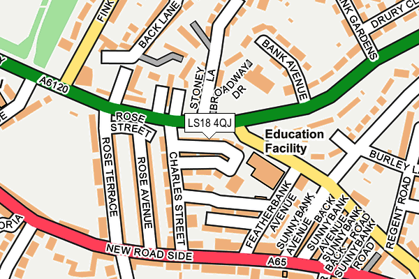 LS18 4QJ map - OS OpenMap – Local (Ordnance Survey)