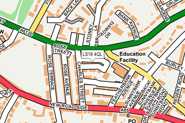 LS18 4QL map - OS OpenMap – Local (Ordnance Survey)