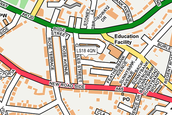 LS18 4QN map - OS OpenMap – Local (Ordnance Survey)