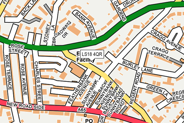 LS18 4QR map - OS OpenMap – Local (Ordnance Survey)