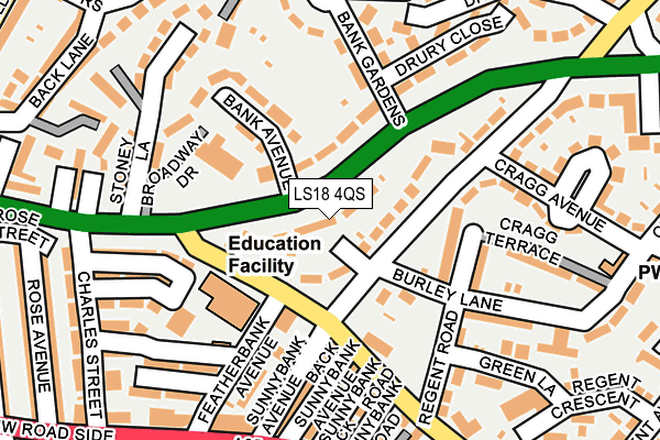 LS18 4QS map - OS OpenMap – Local (Ordnance Survey)