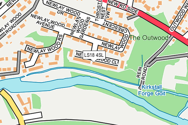 LS18 4SL map - OS OpenMap – Local (Ordnance Survey)