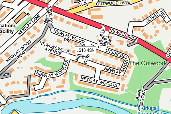 LS18 4SN map - OS OpenMap – Local (Ordnance Survey)