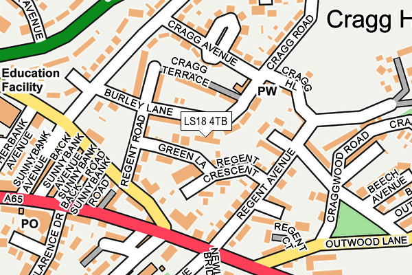 LS18 4TB map - OS OpenMap – Local (Ordnance Survey)