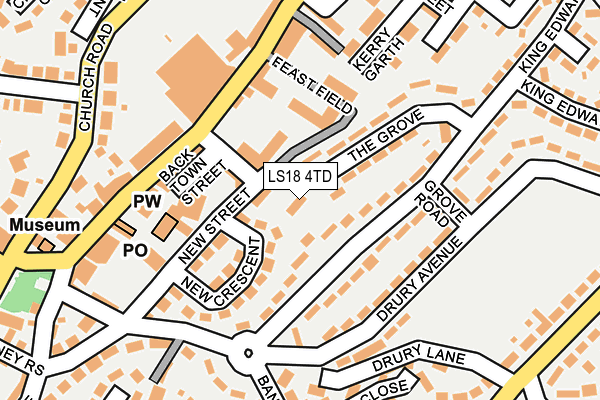 LS18 4TD map - OS OpenMap – Local (Ordnance Survey)
