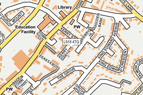 LS18 4TQ map - OS OpenMap – Local (Ordnance Survey)