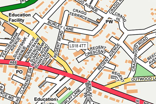 LS18 4TT map - OS OpenMap – Local (Ordnance Survey)