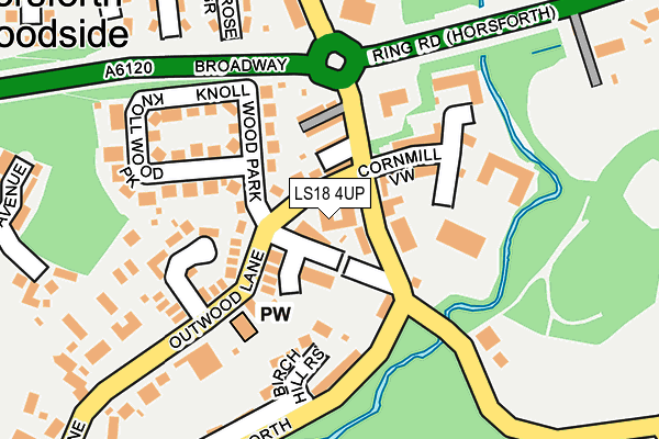 LS18 4UP map - OS OpenMap – Local (Ordnance Survey)