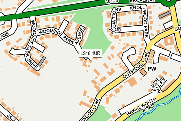 LS18 4UR map - OS OpenMap – Local (Ordnance Survey)