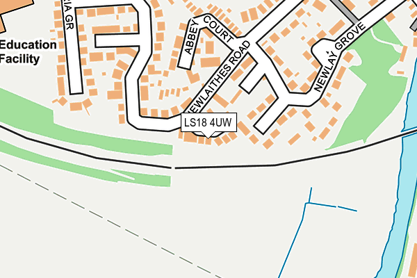LS18 4UW map - OS OpenMap – Local (Ordnance Survey)