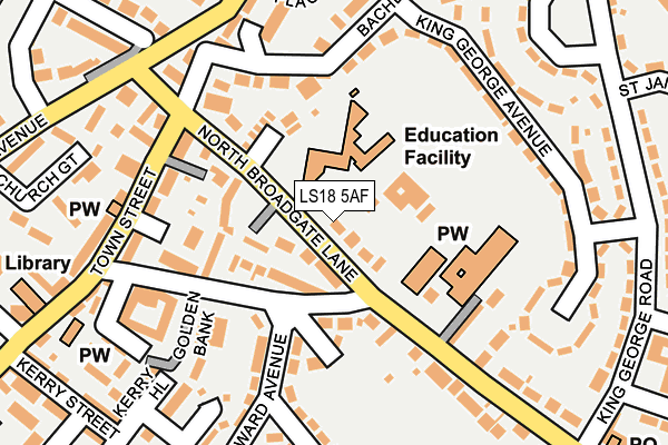 LS18 5AF map - OS OpenMap – Local (Ordnance Survey)