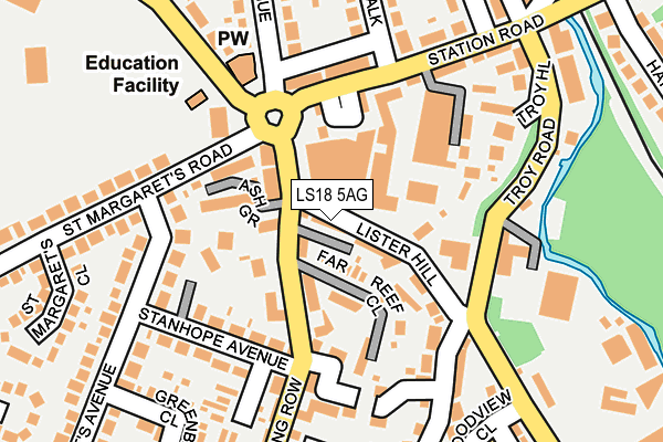 LS18 5AG map - OS OpenMap – Local (Ordnance Survey)