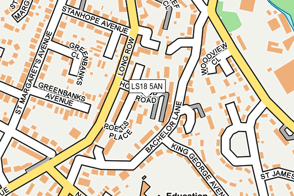 LS18 5AN map - OS OpenMap – Local (Ordnance Survey)