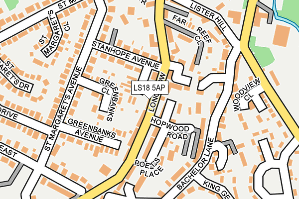 LS18 5AP map - OS OpenMap – Local (Ordnance Survey)