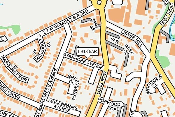 LS18 5AR map - OS OpenMap – Local (Ordnance Survey)