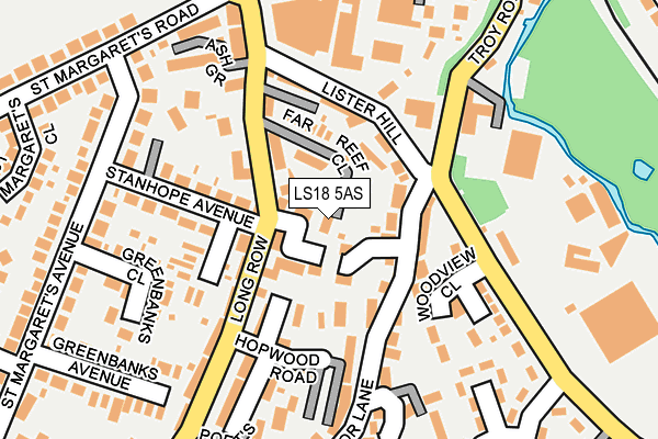 LS18 5AS map - OS OpenMap – Local (Ordnance Survey)