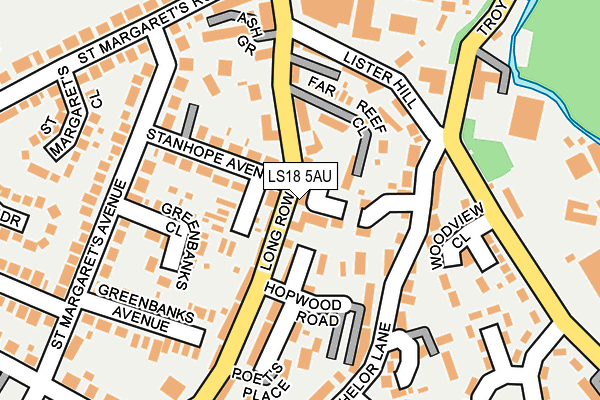 LS18 5AU map - OS OpenMap – Local (Ordnance Survey)