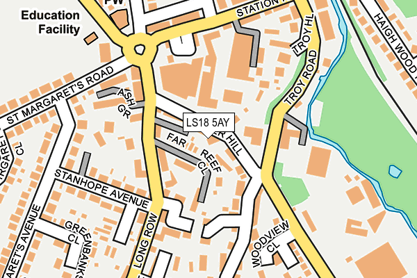 LS18 5AY map - OS OpenMap – Local (Ordnance Survey)