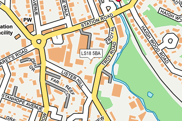 LS18 5BA map - OS OpenMap – Local (Ordnance Survey)