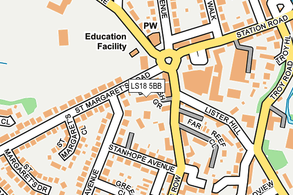 LS18 5BB map - OS OpenMap – Local (Ordnance Survey)