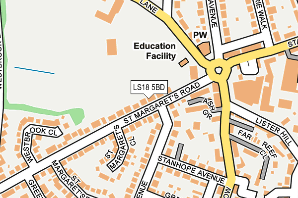 LS18 5BD map - OS OpenMap – Local (Ordnance Survey)
