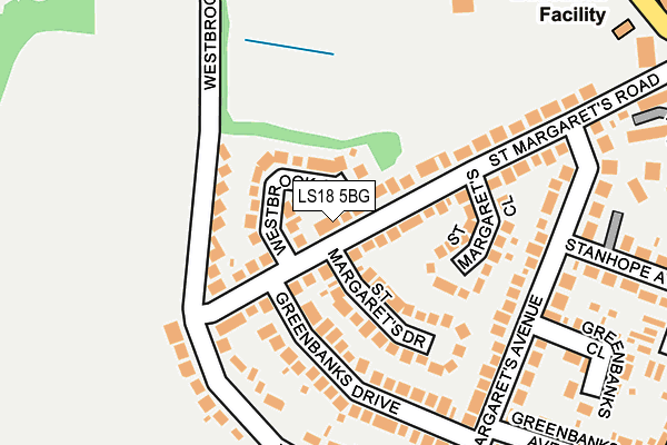 LS18 5BG map - OS OpenMap – Local (Ordnance Survey)