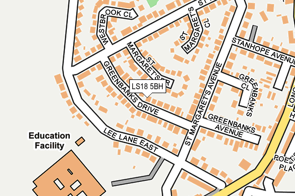 LS18 5BH map - OS OpenMap – Local (Ordnance Survey)