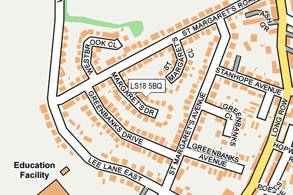 LS18 5BQ map - OS OpenMap – Local (Ordnance Survey)