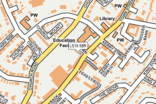 LS18 5BR map - OS OpenMap – Local (Ordnance Survey)