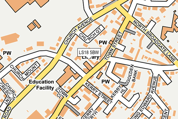 LS18 5BW map - OS OpenMap – Local (Ordnance Survey)