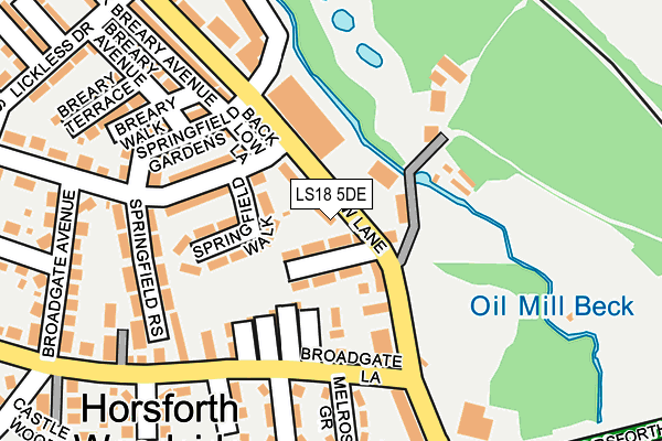 LS18 5DE map - OS OpenMap – Local (Ordnance Survey)