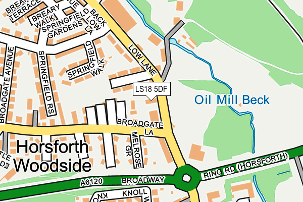 LS18 5DF map - OS OpenMap – Local (Ordnance Survey)
