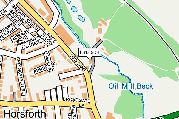 LS18 5DH map - OS OpenMap – Local (Ordnance Survey)