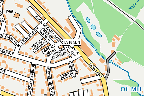 LS18 5DN map - OS OpenMap – Local (Ordnance Survey)