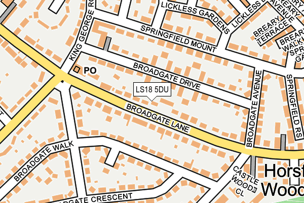 LS18 5DU map - OS OpenMap – Local (Ordnance Survey)