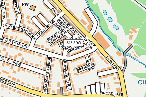 LS18 5DW map - OS OpenMap – Local (Ordnance Survey)