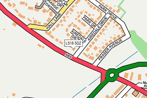 LS18 5DZ map - OS OpenMap – Local (Ordnance Survey)