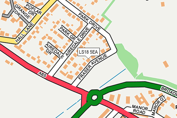 LS18 5EA map - OS OpenMap – Local (Ordnance Survey)