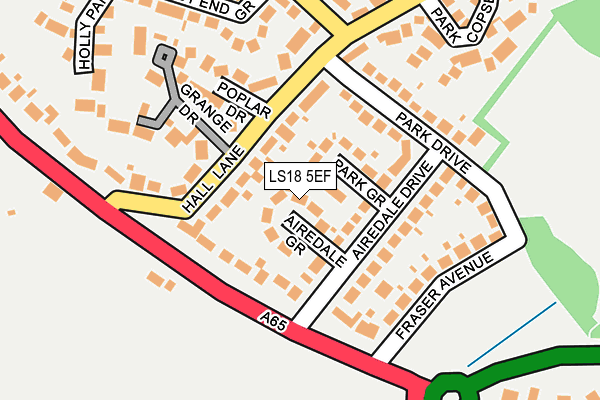 LS18 5EF map - OS OpenMap – Local (Ordnance Survey)