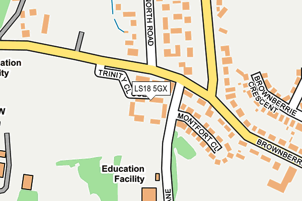 LS18 5GX map - OS OpenMap – Local (Ordnance Survey)