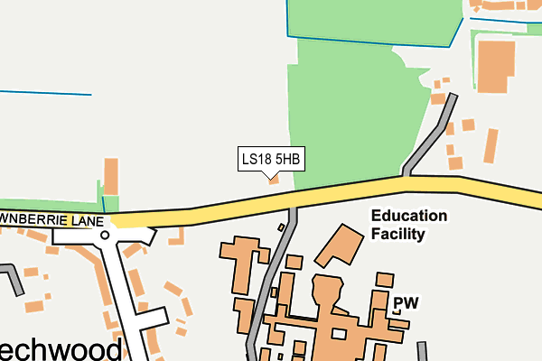 LS18 5HB map - OS OpenMap – Local (Ordnance Survey)