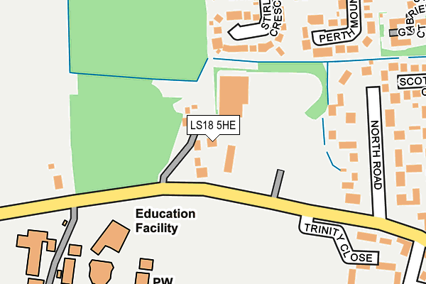 LS18 5HE map - OS OpenMap – Local (Ordnance Survey)