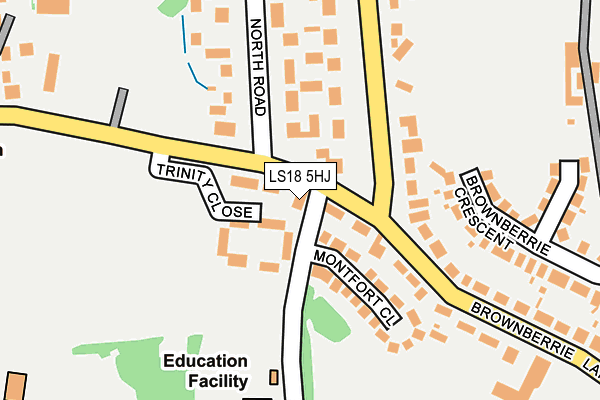 LS18 5HJ map - OS OpenMap – Local (Ordnance Survey)