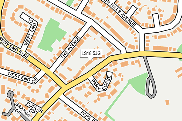 LS18 5JG map - OS OpenMap – Local (Ordnance Survey)