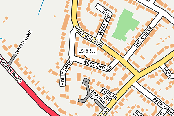LS18 5JJ map - OS OpenMap – Local (Ordnance Survey)