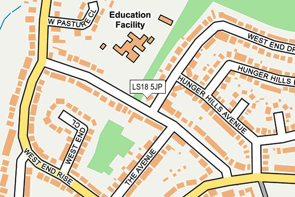 LS18 5JP map - OS OpenMap – Local (Ordnance Survey)