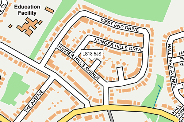 LS18 5JS map - OS OpenMap – Local (Ordnance Survey)