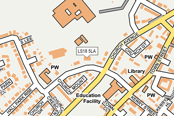 LS18 5LA map - OS OpenMap – Local (Ordnance Survey)